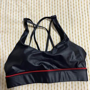 Zyia Black Sweetheart Metallic Strappy Bra size Large